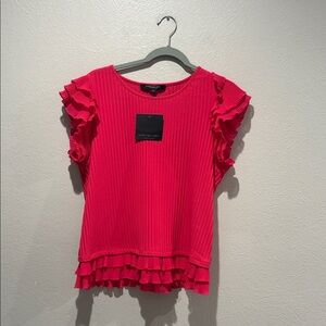 Marc New York Vibrant Red Ruffled Blouse